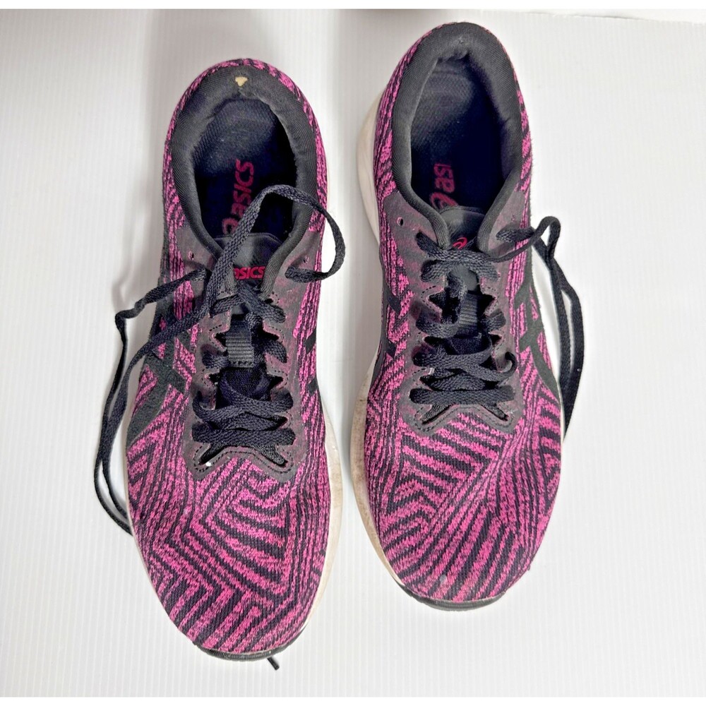 Oasics Sneakers Women's Size 9 1/2 Pink Black Lace Up Lightweight Preowned